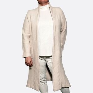 Aritzia Shawl Merino Wool Jacket Heather Bone Long Coatigan L 0X Luxe Designer